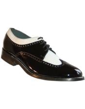  Mens Grey~White Leather Sole Gangster Dress Shoe