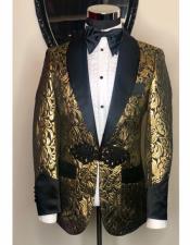  Gold Single Breasted Shawl Black Lapel Designer Casual Cheap Priced Fashion Blazer Dress Jacket