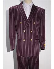  ~ White Mens Pinstripe Mens Double Breasted Suits Jacket Blazer