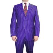  Product#ALPHA 1920s 1940s Mens Gatsby Vintage Costume Mafia Suit For Sale Purple and White Pinstripe