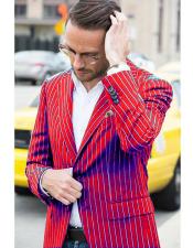  Mens Red and Bold Pinstripe Two