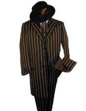  And Gold Pronounce Fashion Longe Zoot Suit - Pimp Suit -