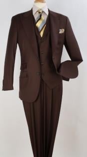 Apollo King Pleated Pants Mens 3 Piece Vested 100% Worsted Wool Suit