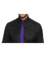  Black Shirt and Purple Tie - Mens Neck Ties - Mens Dress