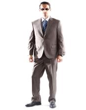  Brand: Caravelli Collezione Suit - Caravelli Suit - Caravelli italy Mens Two Button Dress Suit Taupe