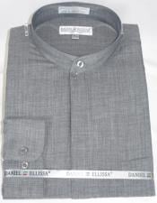  Daniel Ellissa Mens French Cuff Shirt Grey ~ Black