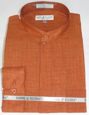  Daniel Ellissa Mens French Cuff Shirt Rust