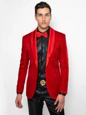  Floral Pattern Cheap Priced Designer Fashion Dress Casual Blazer On Sale Shawl Lapel Red Blazer