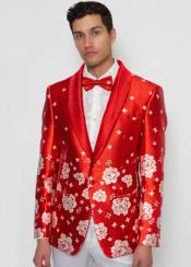  Patter Design Cheap Priced Designer Fashion Dress Casual Blazer On Sale Shawl Lapel Red Blazer