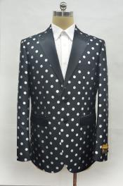  Style#-B6362 Mens Black ~ White Two Button Cheap Priced Designer Fashion Dress