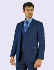 Share Giorgio Fiorelli Men’s Navy Blue Check Suit