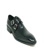  Carrucci Cross Strap Leather Stylish Dress Loafer In Black