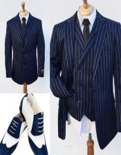  Blue Pinstripe Suit for Men