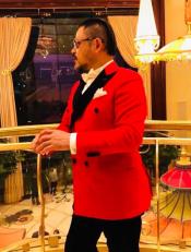  Style#-B6362 Red Tuxedo - Double Breasted Tuxedo 