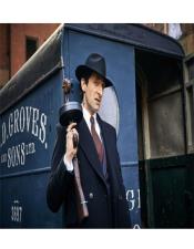  Peaky Blinders Custome DB Style Overcoat and Black Hat