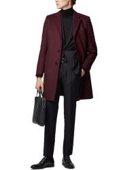  Mens Standard Length Formal Coat Dark Red