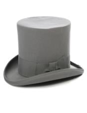  Grey Premium Wool Top Hat ~ Tuxedo Hat