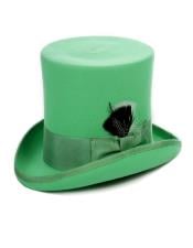  Wool Green Top Hat ~ Tuxedo Hat