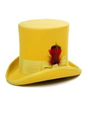  Wool Yellow Top Hat ~ Tuxedo Hat