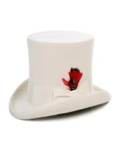  Wool Off White Top Hat ~ Tuxedo Hat