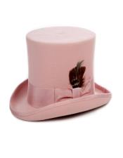  Wool Pink Top Hat ~ Tuxedo Hat
