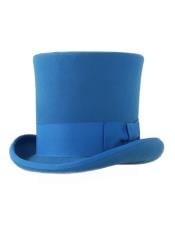  Wool Blue Top Hat ~ Tuxedo Hat