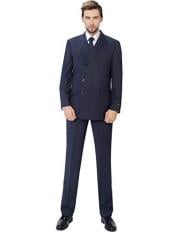  3 Piece Classic Fit Suit Double Breasted Suits Windowpane Plaid Suit Classic Fit Sharp Cut- 6 on 3