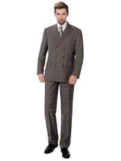  Walnut Double Breasted Suits Sharp Cut 3 Buttons Unique Style Suit