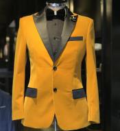  Tuxedo velour Mens blazer Jacket + Gold