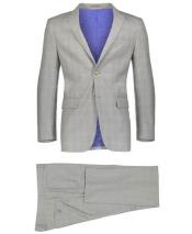   Beige Plaid ~ Windowpane Pattern Graduation Suit For boy / Guys