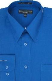 SKU#PS172 Men's Royal Blue Dress Shirt
