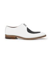  Black and White Genuine Skin Italian Mario Blucher Dress Shoes