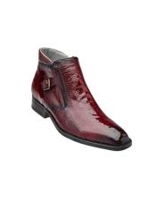  Mens Crocodile Boots - Ankle Boot Authentic Genuine Skin Italian Scarlet Red
