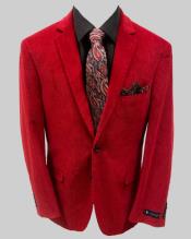  Adolfo Red Solid Corduroy Sportcoat Available December/28/2020