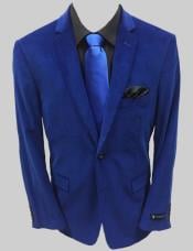  Adolfo Royal Blue Solid Corduroy Sportcoat