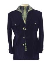  Navy Blue Four Button Two Chest