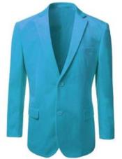  Mens blazer Jacket Mens American Regular-Fit 2 Button Aqua Turquoise Color