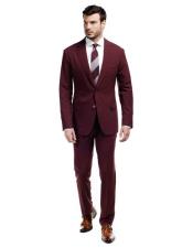 Alberto Nardoni Mens Burgundy ~Maroon Suit  velour Mens blazer Jacket & Pants