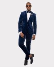  Suit  Jacket and Pants Velvet Fabric  Navy
