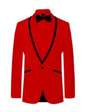  ~ Wedding Tuxedo Dinner Jacket Red/Black Trim