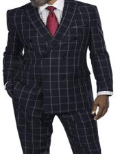 Mens Checkered Suit Black  Plaid