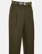  Double Pleated Pants Dress Pants Olive Green