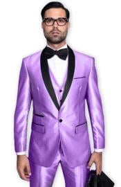  Style#-B6362 Lavender Tuxedo Shawl Collar Jacket