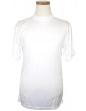 White Short Sleeve Pull - Over Mock Neck TShirt for Men