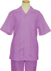  Mens Lilac  2 Piece Summer Walking Casual Suit