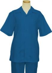  SKU#JA3535 Linen Walking Suit Turquoise