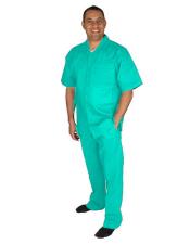  SKU#JA3559 Linen Walking Suit Turquoise