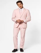  Mens Pink Fully Lined Double Vented Blush Suit Perfect for Prom