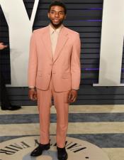  Mens Pink One Chest Pocket Blush Pink Suit Perfect for Prom