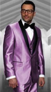  Lilca Tuxedo Shawl Collar Vested Jacket & Vest & Pants 3 Piece